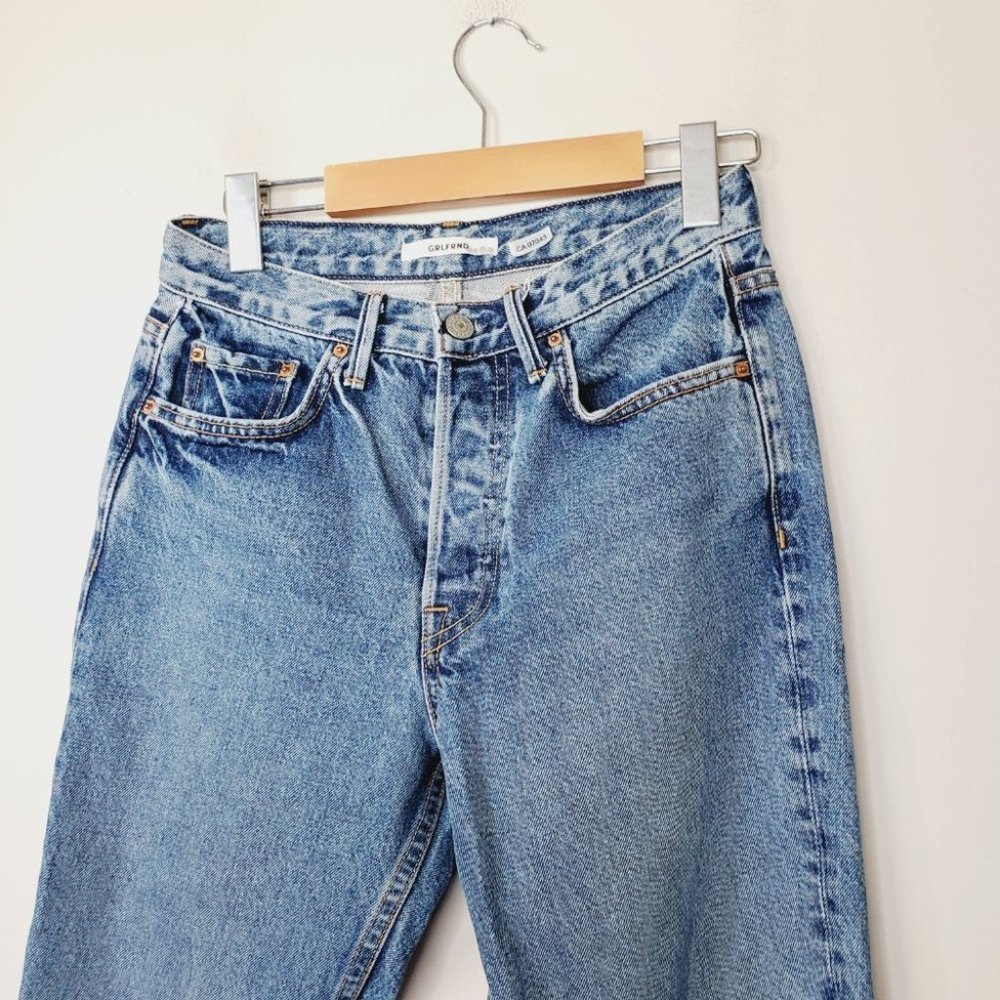 Grlfrnd Jeans Karolina Mom High Rise Distressed Rigid Denim Blue 26 - Picture 5 of 14